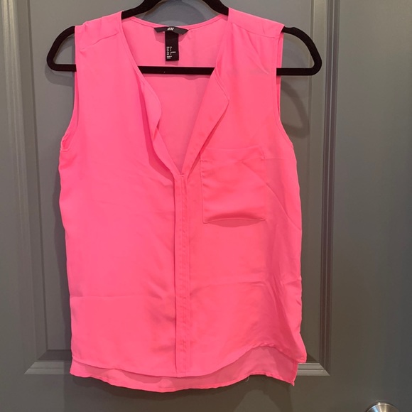 H&M Tops Barbie Pink Hm Sheer Tank Top Poshmark